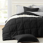King Size Comforter Set Black, Comforter King Size Bed Set Lightweight Reversible down Alternative Bed Comforters Soft All Season 3 Piece Sets with 2 Sham Black/Light Grey