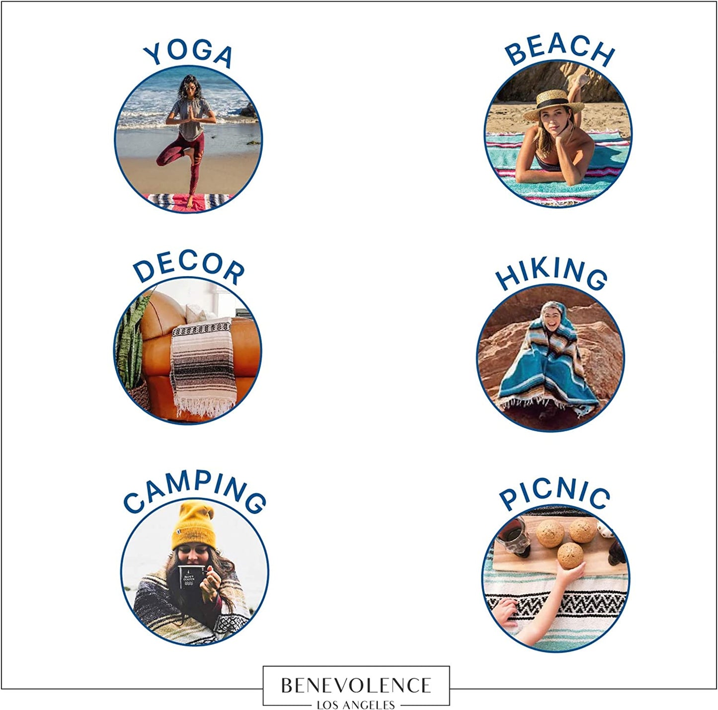 Authentic Handwoven Mexican Blanket | Yoga Blankets, Outdoor, Picnic, Beach, Camping | Equestrian Saddle | Serape 50X70 Inches - Sunshine, Pack of 1