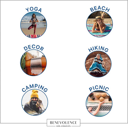 Authentic Handwoven Mexican Blanket | Yoga Blankets, Outdoor, Picnic, Beach, Camping | Equestrian Saddle | Serape 50X70 Inches - Sunshine, Pack of 1