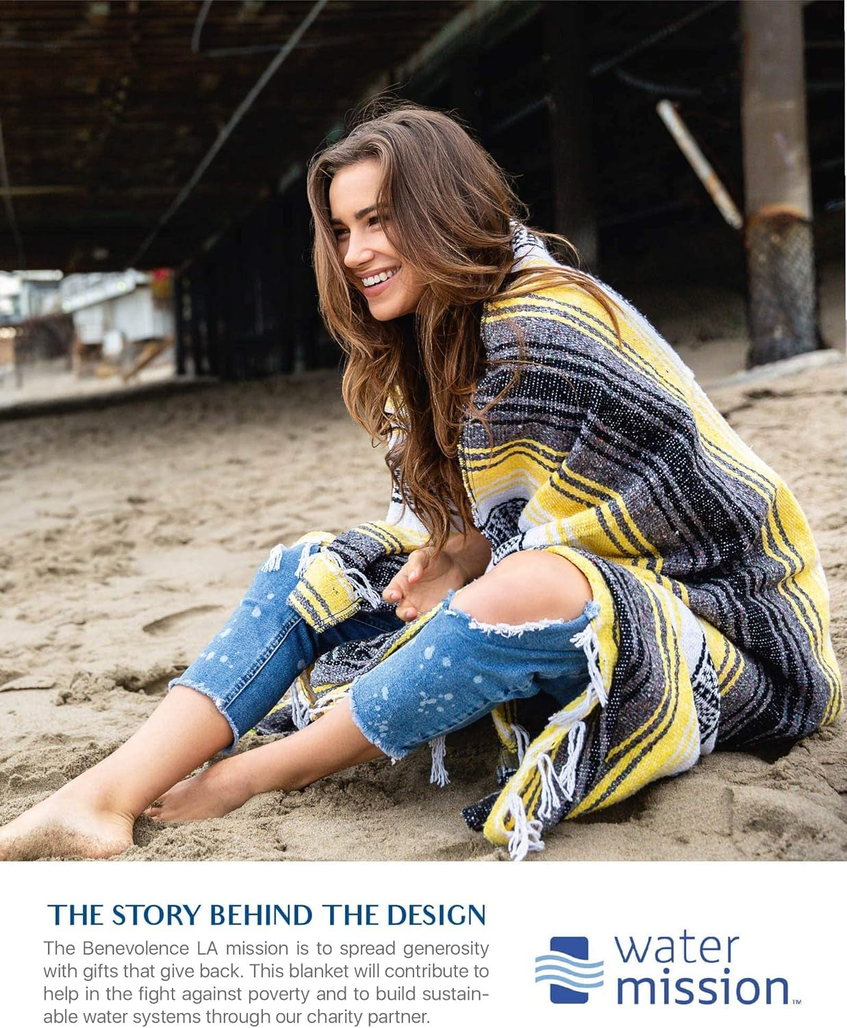 Authentic Handwoven Mexican Blanket | Yoga Blankets, Outdoor, Picnic, Beach, Camping | Equestrian Saddle | Serape 50X70 Inches - Sunshine, Pack of 1