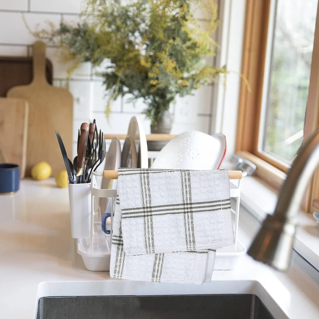 Premium Dish Cloth 100% Cotton 12 X 12 Inches |Pack of 8|-Ultra Soft Tea Towels-Highly Absorbent Kitchen Rags-Terry Dishcloth for Kitchen and Household Cleaning |Grey|